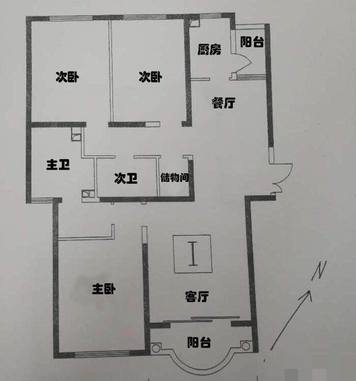 3室2厅1阳台 世纪城玉春苑户型图