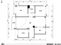 3室2廳1陽臺(tái) 高新文翠園戶型圖