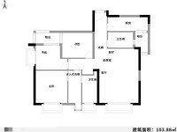 3室2廳2陽臺 花香四季戶型圖