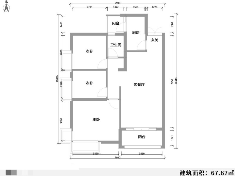 3室2厅 第三城丹槿园户型图
