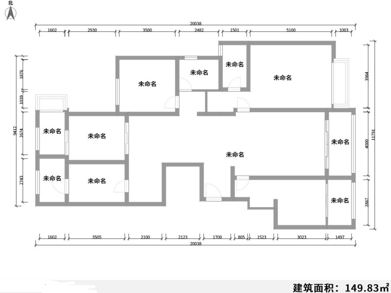 5室3厅2阳台 江东四季园户型图