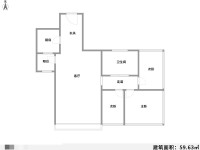 2室2廳1陽(yáng)臺(tái) 上東城戶型圖