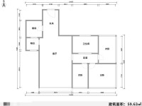 2室2廳1陽(yáng)臺(tái) 上東城戶型圖