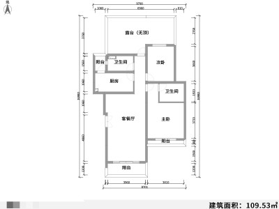 3室2廳2陽臺 云南藝術(shù)家園戶型圖