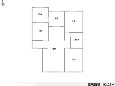 3室2厅2阳台 佳园小区梅花苑户型图