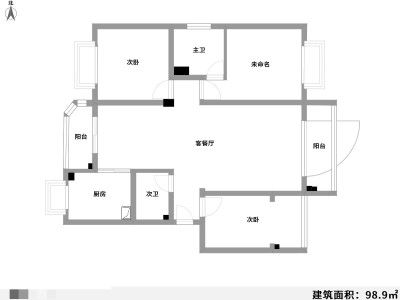 3室2厅 江东小康城户型图