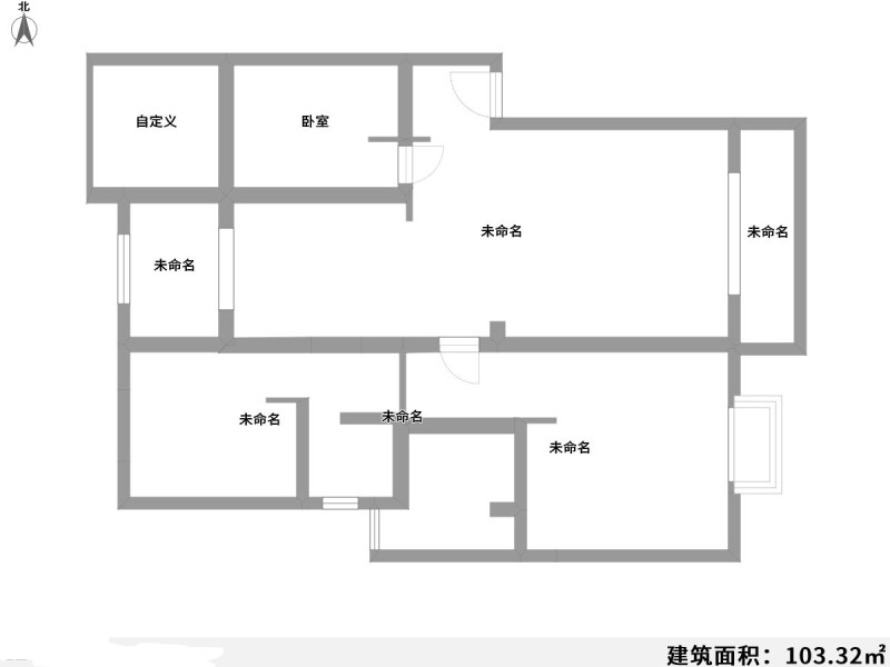 3室2厅1阳台 江东丽景园北苑户型图