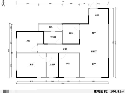 3室2厅2阳台 中海学府路8号户型图