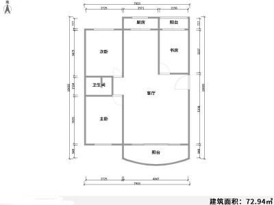 3室2廳1陽臺 江東花園四季園戶型圖