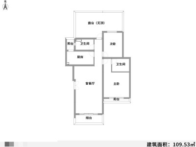 3室2厅1阳台 云南艺术家园户型图