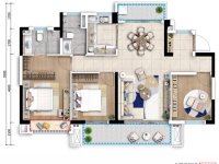 3室2廳2陽臺 七彩云南古滇名城林云里戶型圖