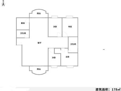 5室2厅1阳台 江东四季园户型图