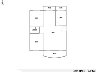 3室2廳1陽臺 江東花園四季園戶型圖