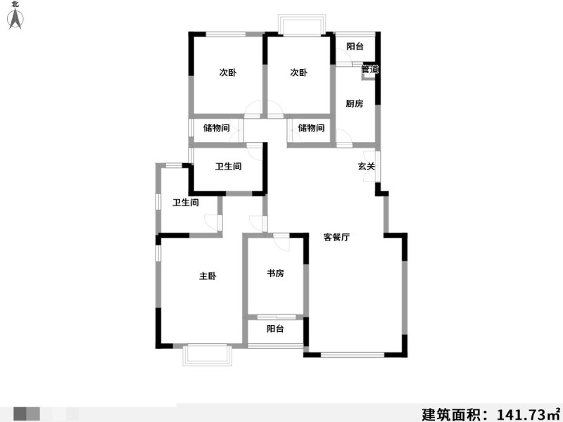 4室2厅2阳台 云南艺术家园户型图