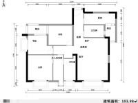 3室2廳2陽臺 花香四季戶型圖
