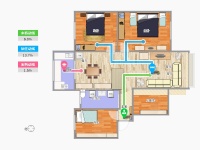 4室2廳 月牙塘小區(qū)戶型圖