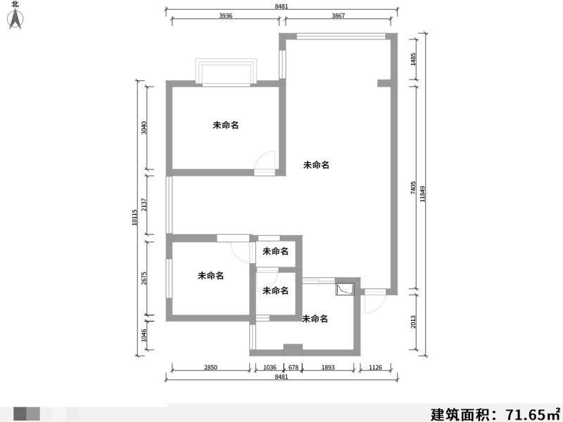 3室2廳1陽臺 金呈北泰花園戶型圖