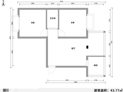 2室2厅 机电裕海小区（上马村）户型图