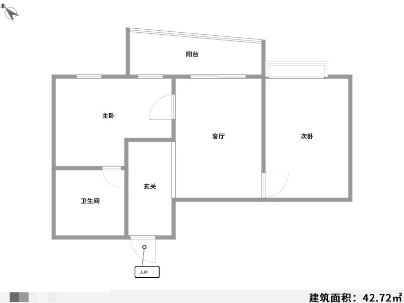 1室1廳1陽臺(tái) 世紀(jì)俊園戶型圖