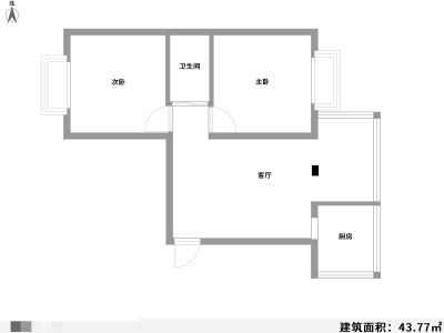 2室1厅1阳台 机电裕海小区（上马村）户型图