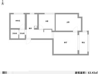 2室2廳1陽(yáng)臺(tái) 金呈北泰花園戶型圖