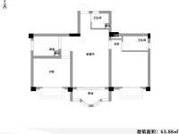 2室2廳1陽(yáng)臺(tái) 云嶺天驕別墅戶型圖