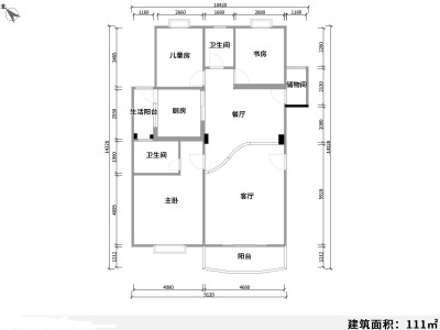 3室2厅 江东花城户型图