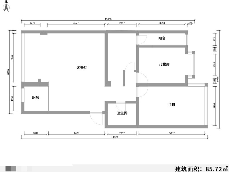 3室2厅1阳台 馨悦芳邻户型图