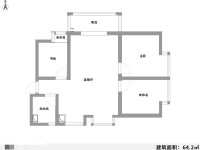 3室2廳1陽臺 麗水雅苑戶型圖