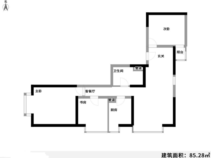 3室2廳1陽臺 禧瑞都戶型圖