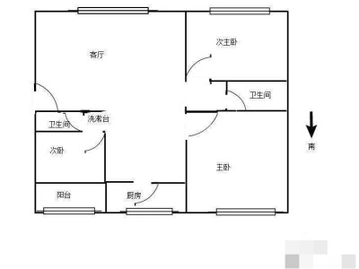 3室2厅 机电裕海小区（上马村）户型图