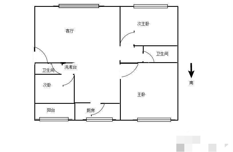 5室1厅1阳台 机电裕海小区（上马村）户型图