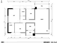 3室2廳2陽(yáng)臺(tái) 實(shí)力北岸戶型圖