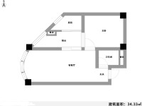 1室1廳1陽臺 泰旸欣城戶型圖