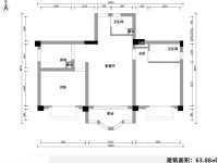 2室2廳1陽(yáng)臺(tái) 云嶺天驕別墅戶型圖