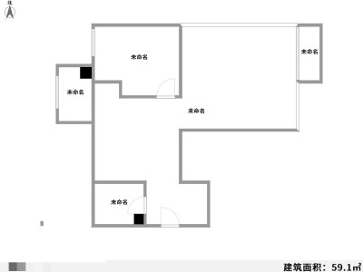 2室2廳1陽(yáng)臺(tái) 金洲灣戶型圖
