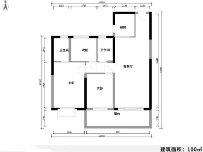 1室1厅1阳台 北辰财富中心户型图