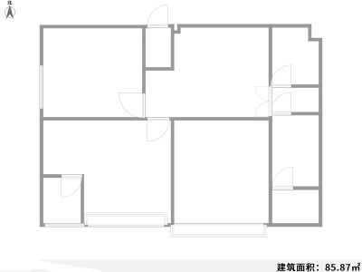 2室2厅1阳台 桂华新园户型图