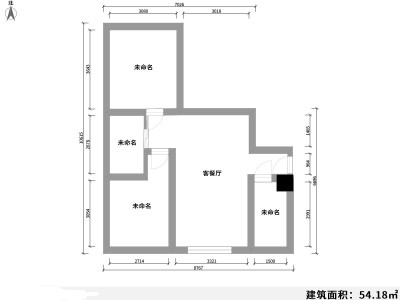 2室1厅1阳台 鑫龙小区北区户型图