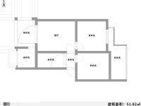 2室2廳1陽(yáng)臺(tái) 新迎小區(qū)戶型圖