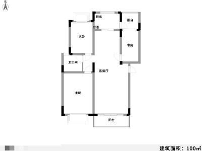 4室2廳2陽臺(tái) 金林碧水戶型圖