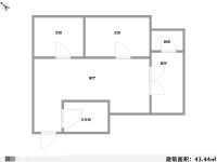 2室2廳1陽臺 新迎小區(qū)戶型圖