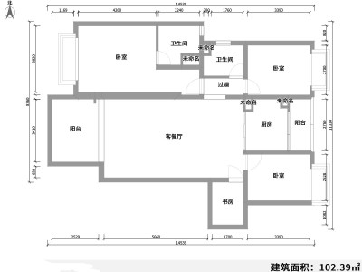 3室2廳2陽(yáng)臺(tái) 金域藍(lán)灣戶型圖