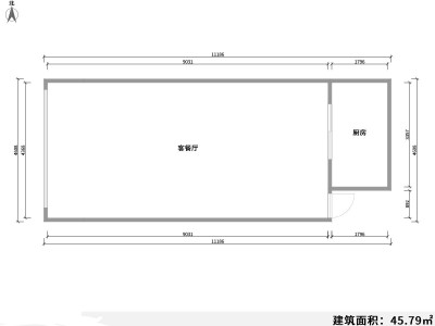 1室1厅1阳台 北辰财富中心户型图