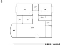 4室2廳2陽臺 江東花城戶型圖