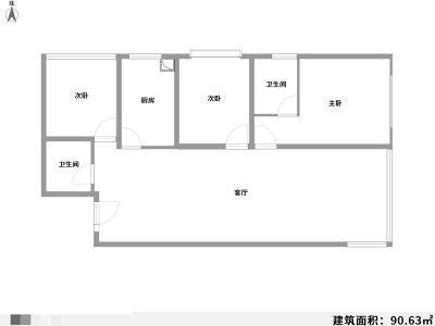 3室2厅2阳台 新迎小区户型图