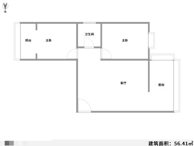 3室2廳1陽臺 麻線營小區(qū)戶型圖