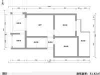 2室2廳1陽(yáng)臺(tái) 新迎小區(qū)戶型圖