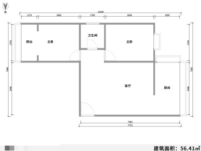3室2廳1陽臺 麻線營小區(qū)戶型圖