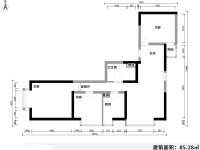 3室2廳1陽臺 禧瑞都戶型圖